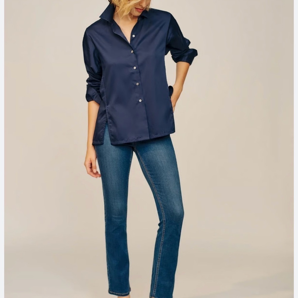 J. McLaughlin Navy Alexis Button-Up Top